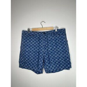 Ralph Lauren Jeans Co Womens Shorts Blue Batik Print 100% Cotton Size 14